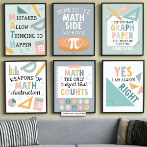 Math Motivational Posters | Set of 6 | Math Class - Colorful Pastel 2