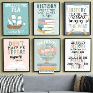 History Motivational Posters | Set of 6 | Educational Posters - Boho Muted